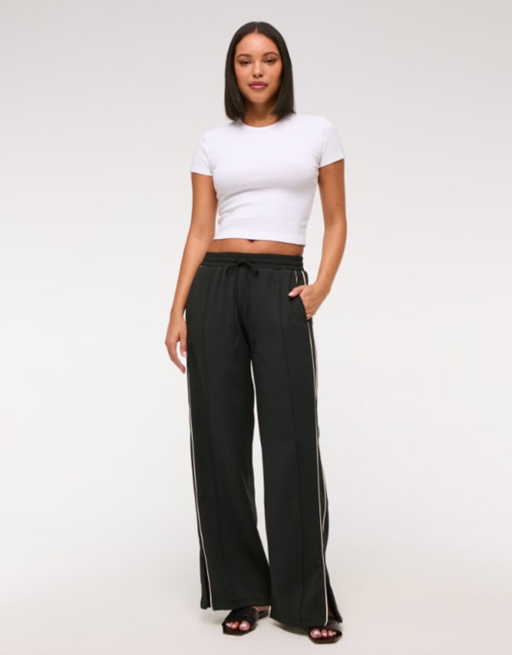Abercrombie & Fitch Pull On Track Pant size XL in Black and White